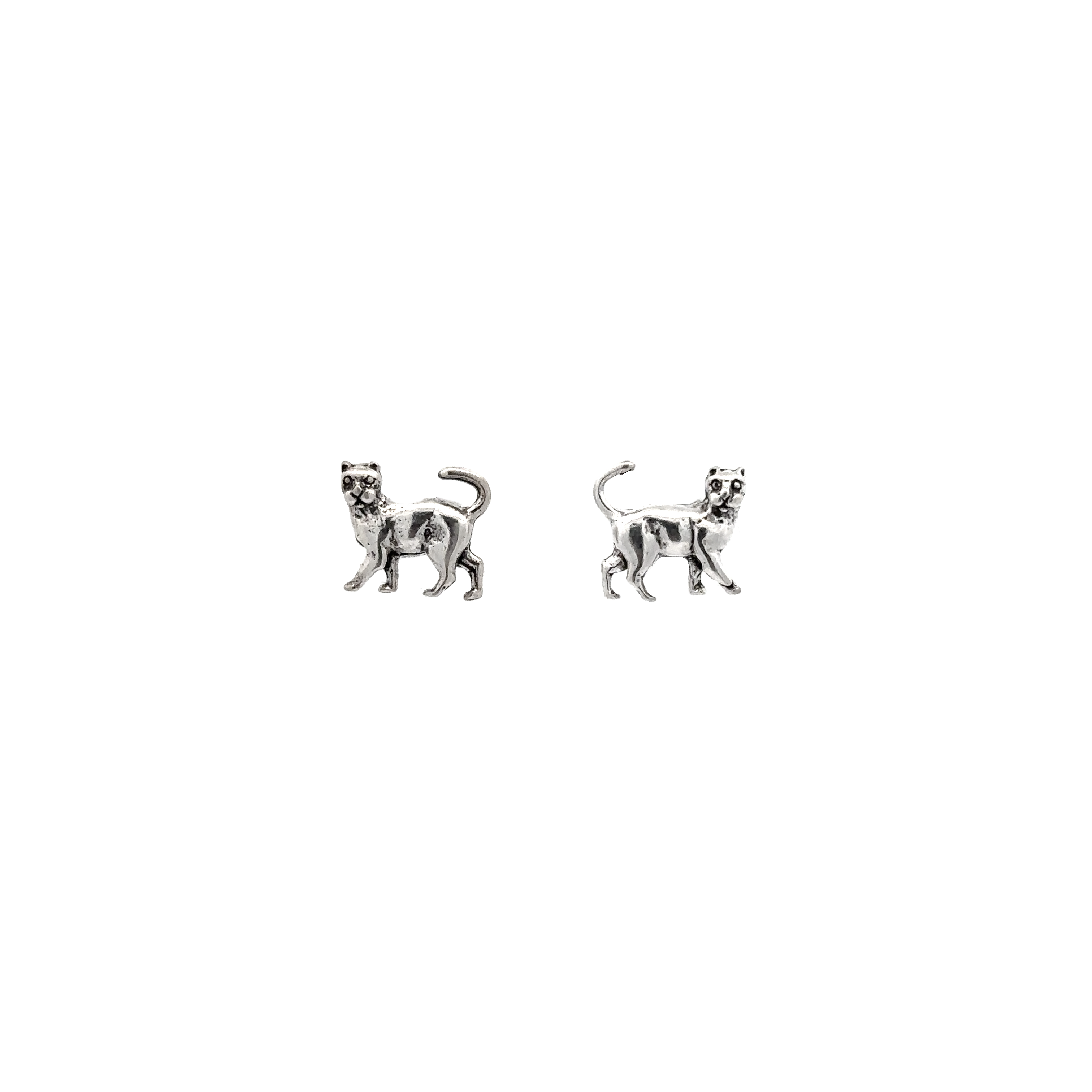 A pair of Cat Studs, perfect for any cat lover, showcased on a white background.