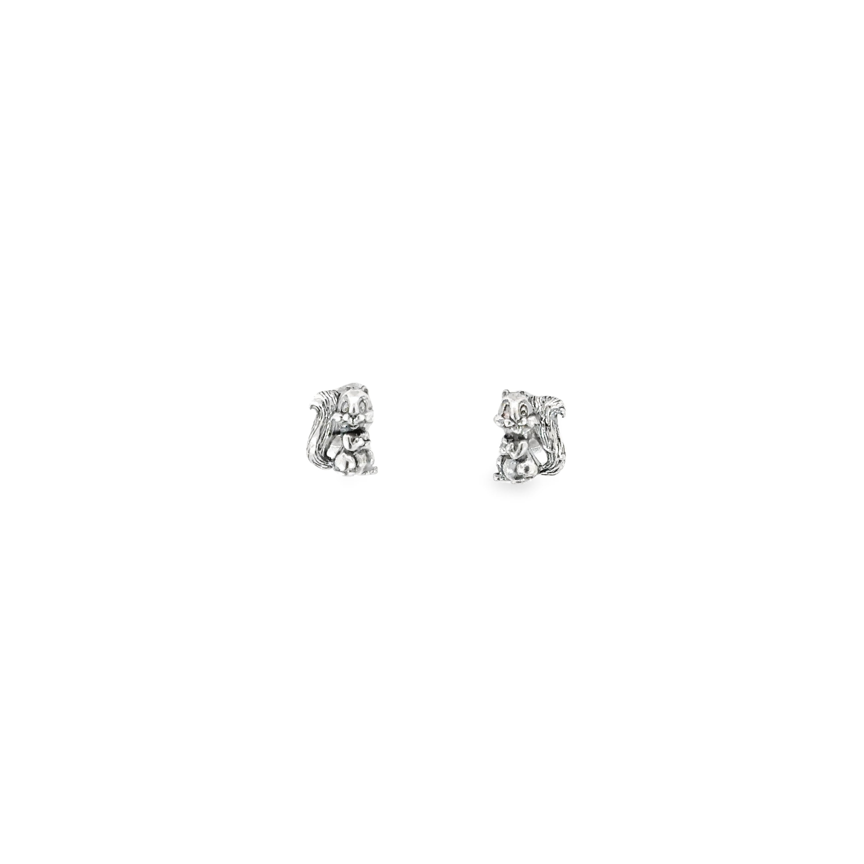 An adorable pair of Cute Squirrel Studs on a white background.