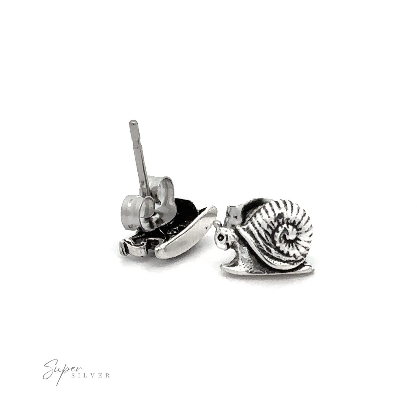 These whimsical sterling silver Snail Studs add a touch of charm to any outfit.