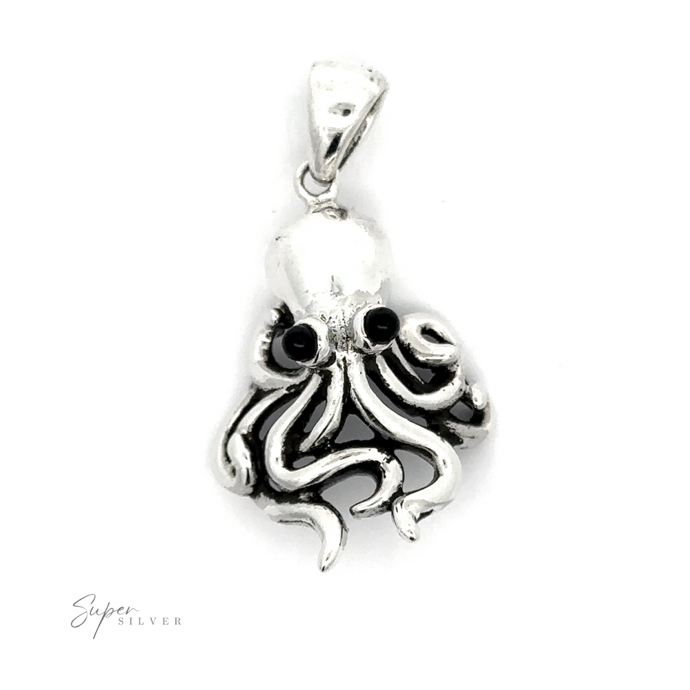 .925 Sterling Silver Octopus Pendant jewelry, artisan-crafted.