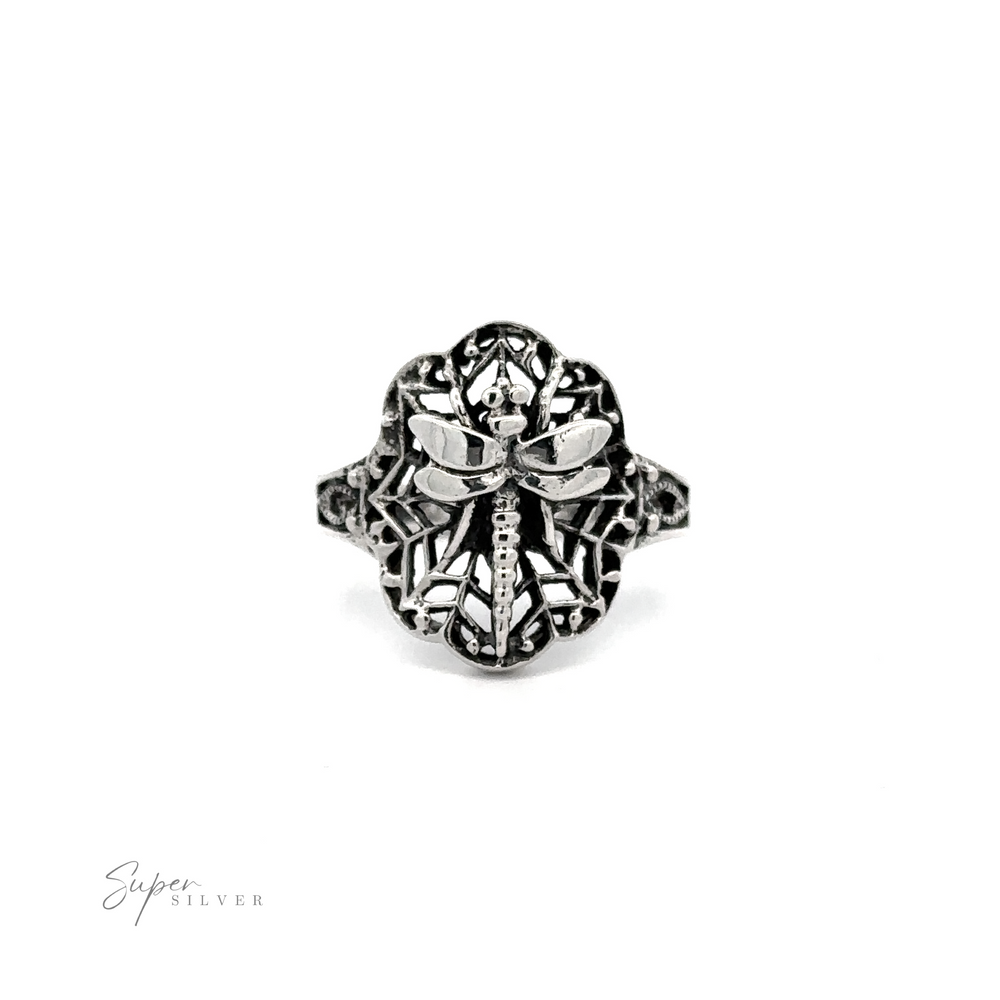 
                  
                    A silver Dragonfly on a Net Ring perfect for everyday looks.
                  
                