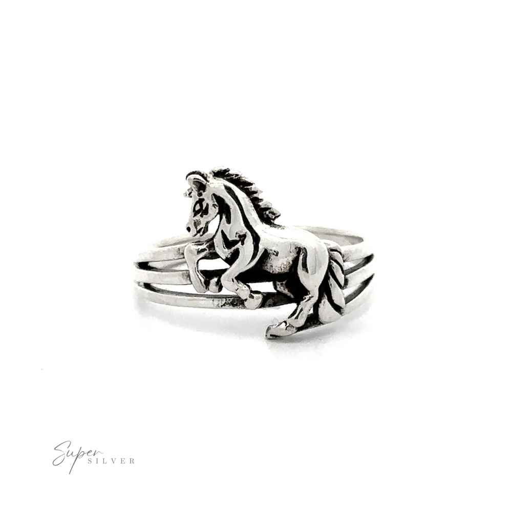 
                  
                    A stunning Leaping Horse Ring featuring an intricately detailed horse design.
                  
                