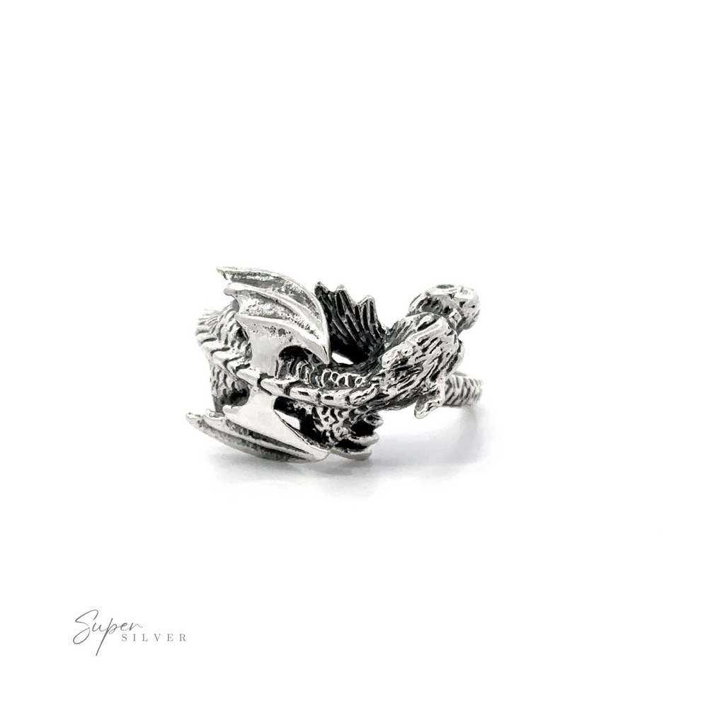 A sterling silver Heavy Dragon Ring.