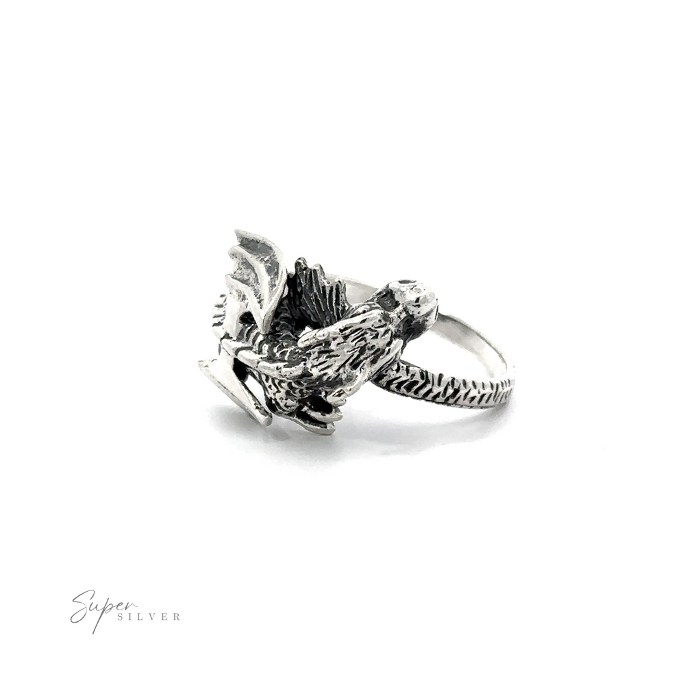 A Heavy Dragon Ring sterling silver.