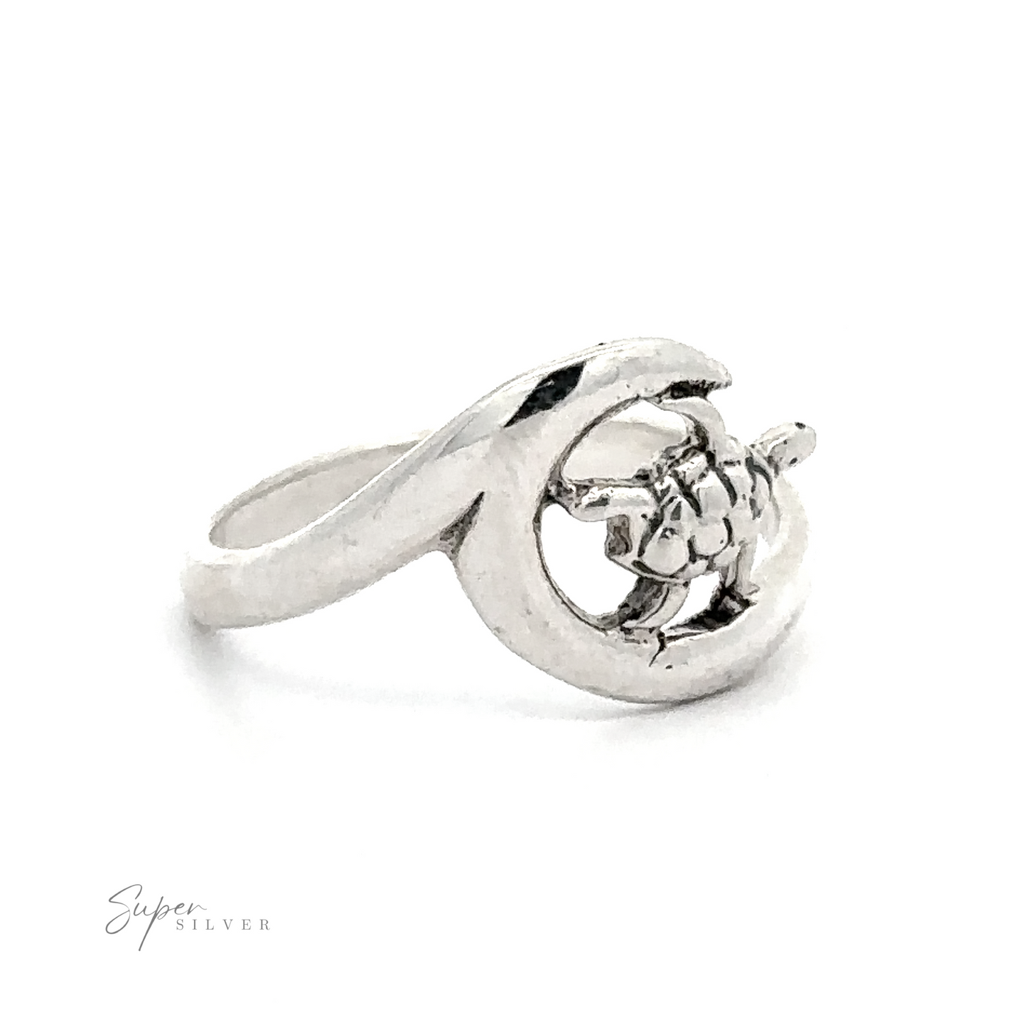 A Turtle And Ocean Wave Ring.