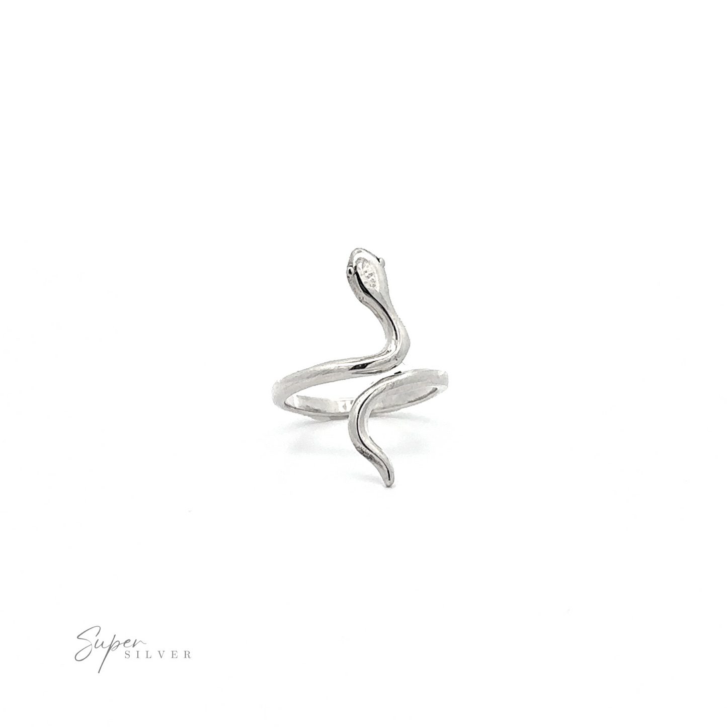 
                  
                    Wrap-Around Simple Snake Ring displayed on a white background, featuring a sleek and slightly textured design.
                  
                