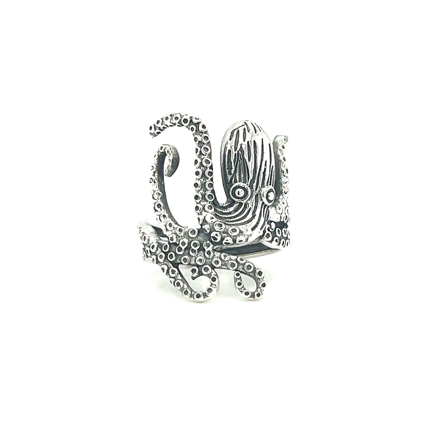 
                  
                    A stylish Realistic Octopus Ring from Super Silver is showcased on a clean white background.
                  
                