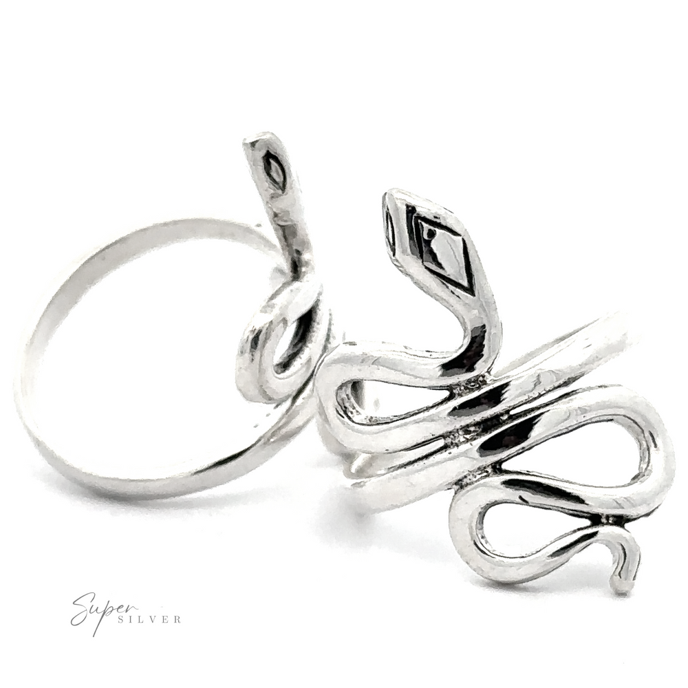 Simple Slithering Snake Ring with a unique abstract design, displayed against a white background.