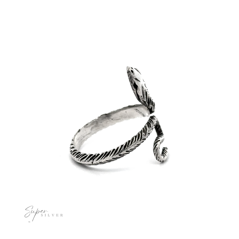 
                  
                    .925 Sterling Silver Slender Adjustable Snake Ring with a twisted band design, displayed on a white background.
                  
                