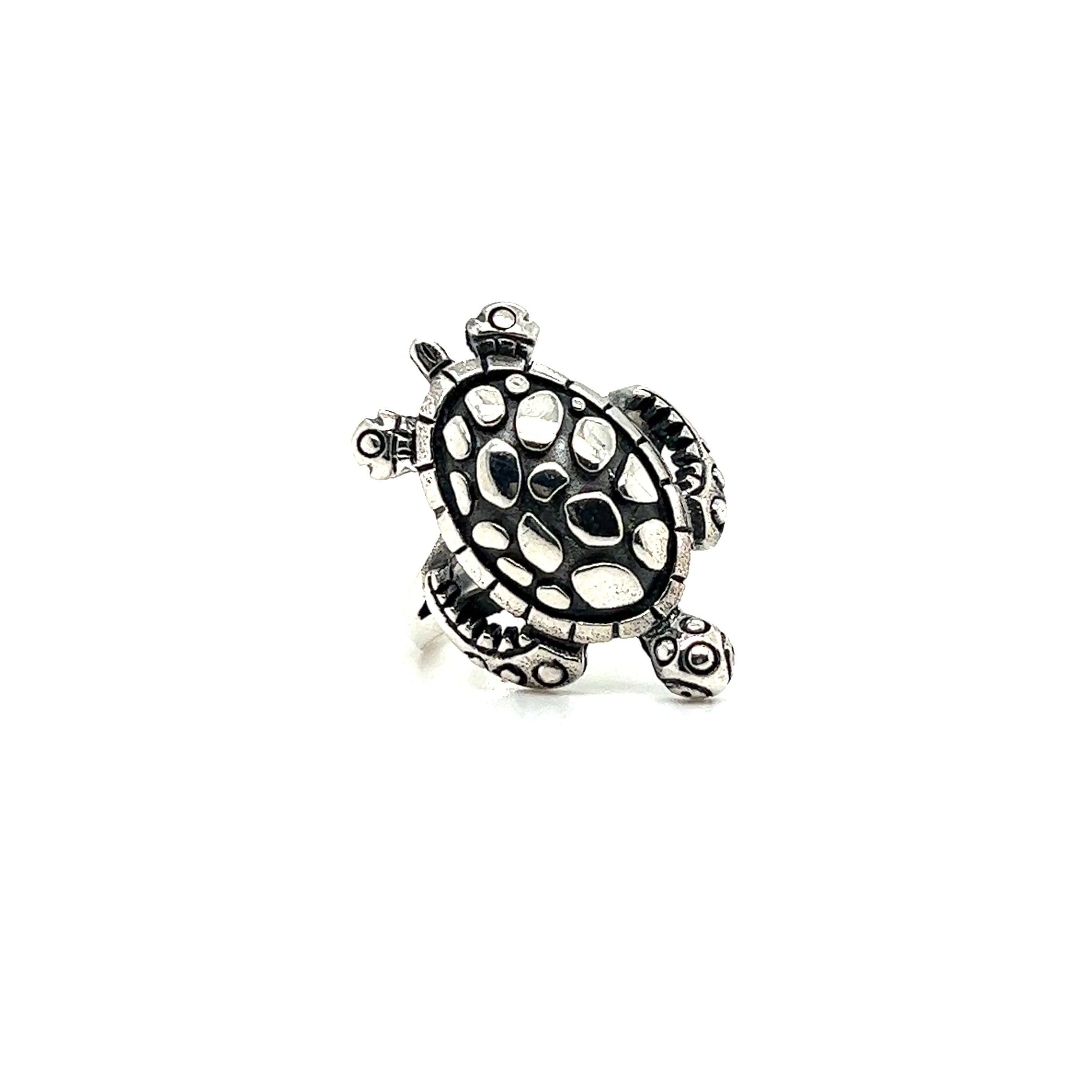 A boho-inspired Large Sea Turtle Ring on a white background.