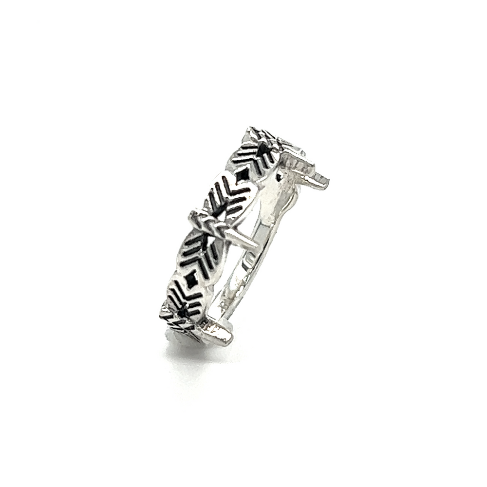 A Dragonfly Band symbolizing rebirth and change, featuring intricate black and white designs.