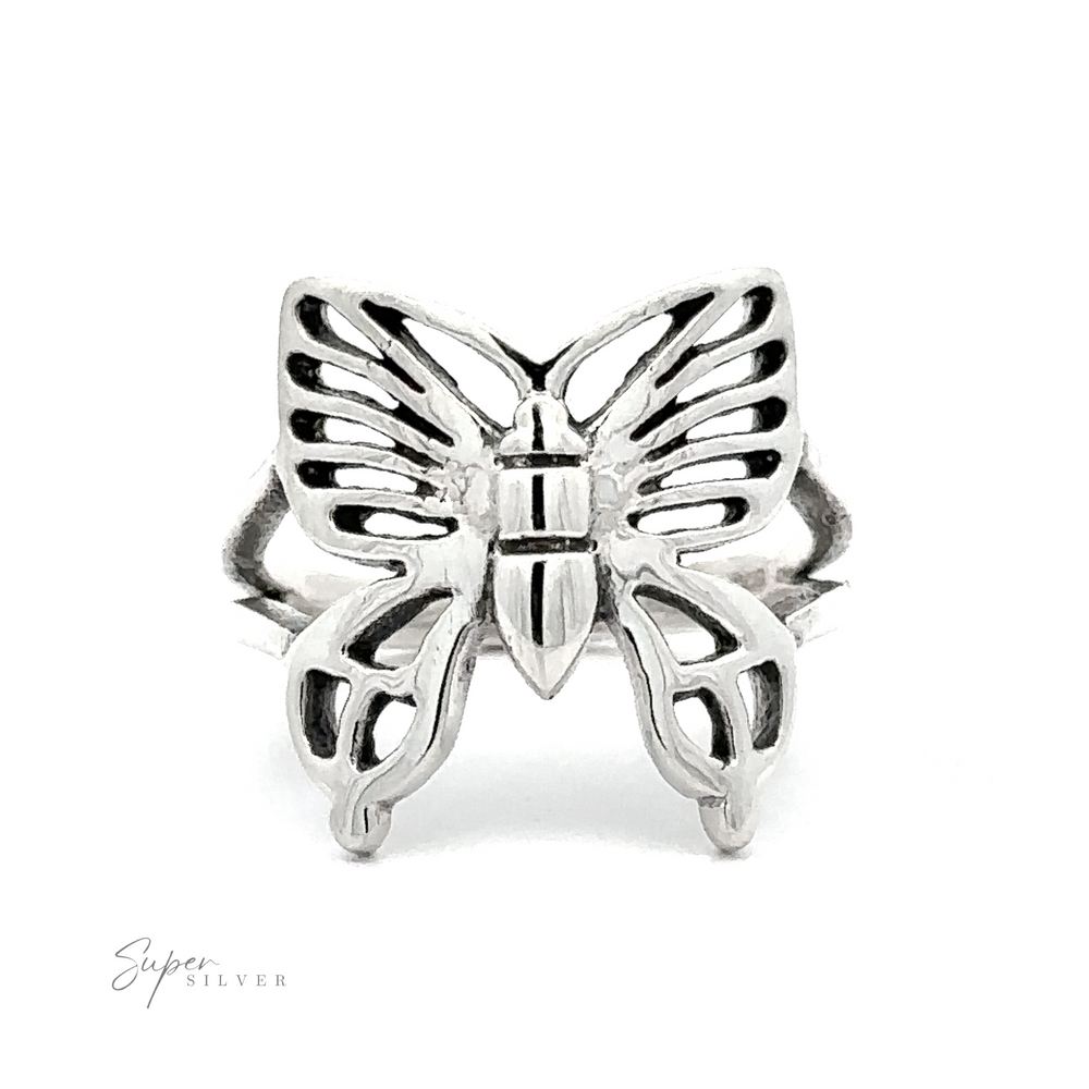 A Butterfly Ring on a white background.