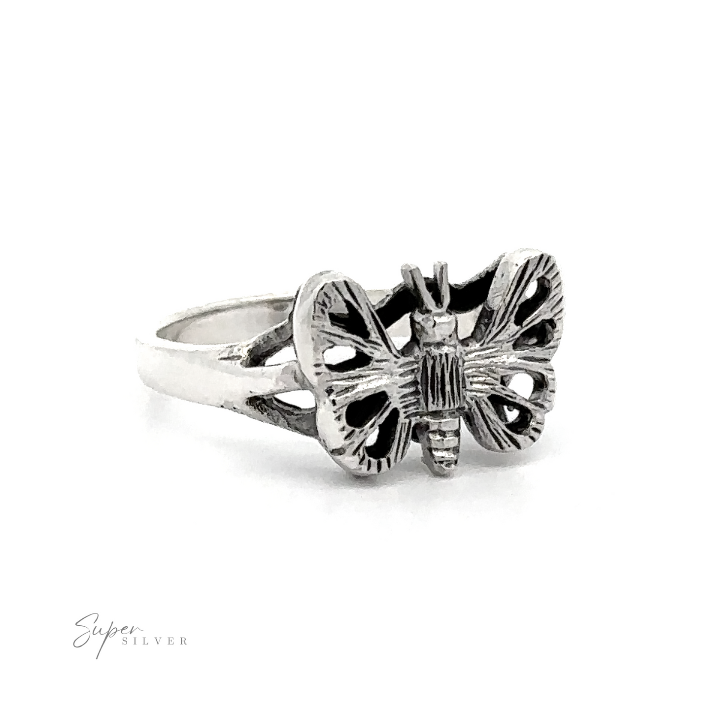 A small Silver Butterfly Ring.