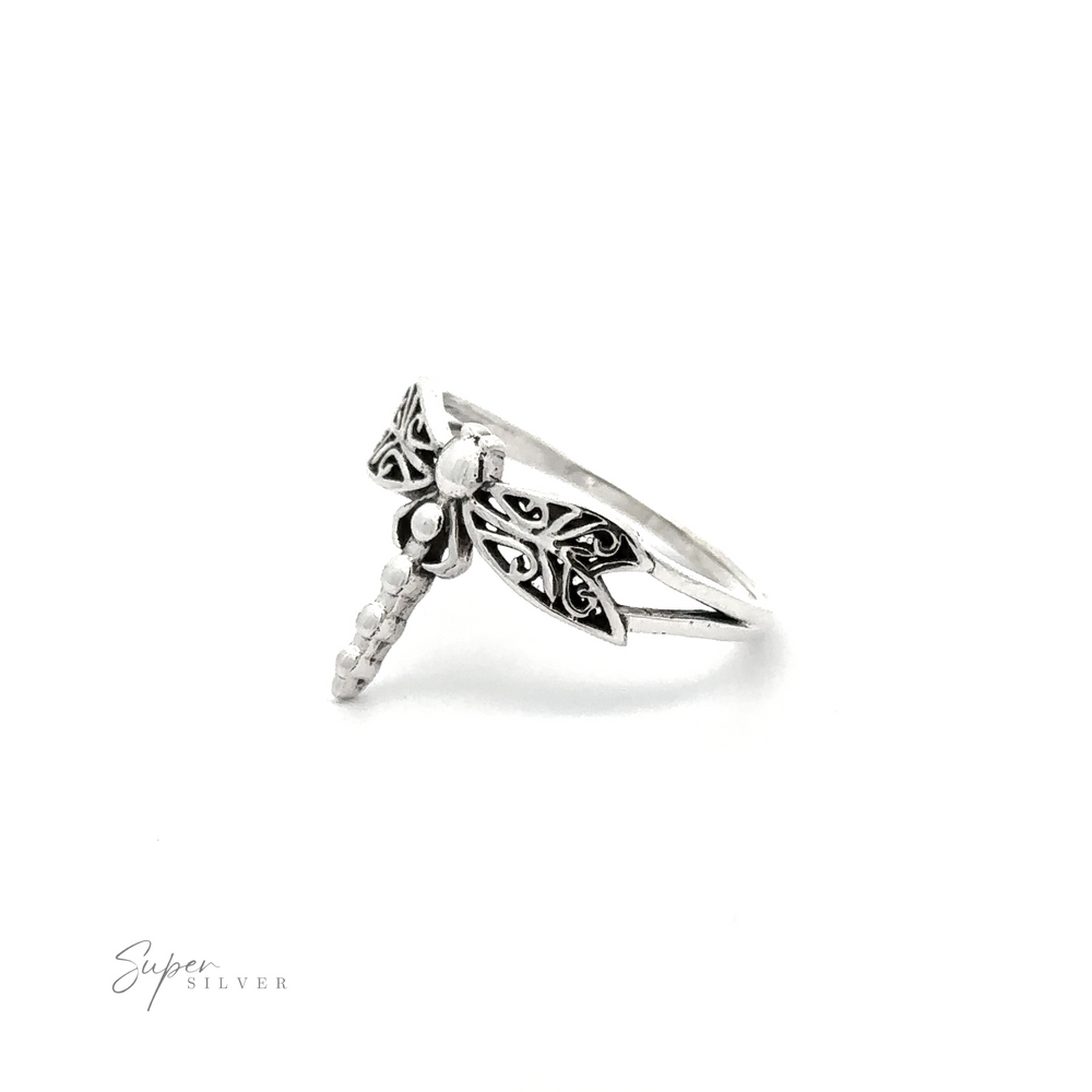 
                  
                    A stunning Silver Dragonfly Ring featuring an intricate dragonfly design.
                  
                