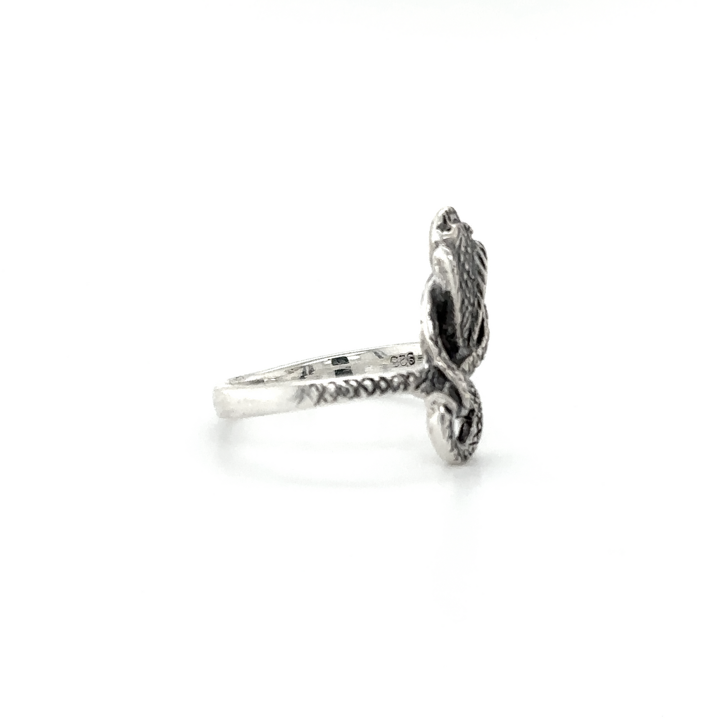 
                  
                    Coiled Cobra Snake Ring featuring a detailed serpent design, photographed against a white background.
                  
                