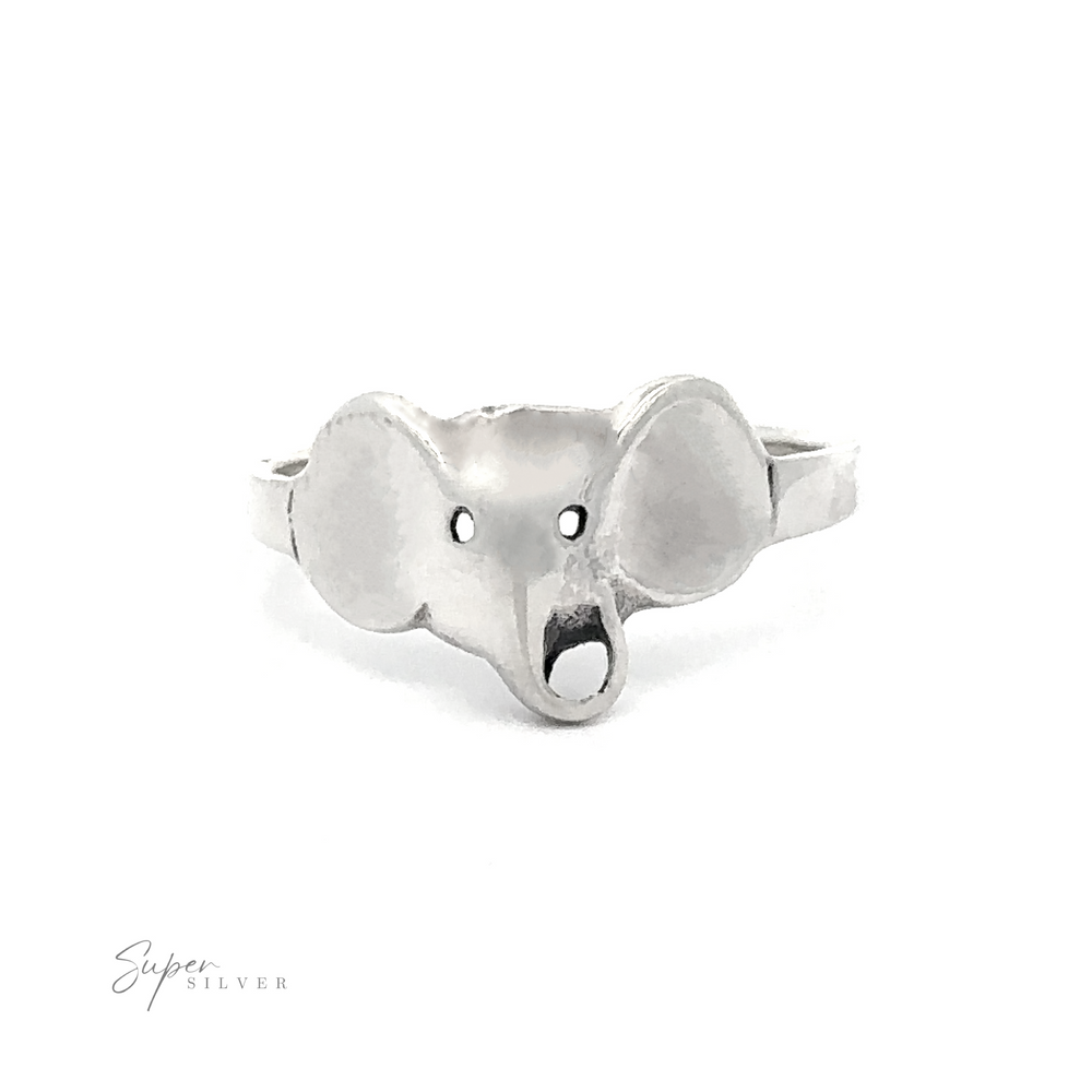 Simple Elephant Head Ring on a white background.