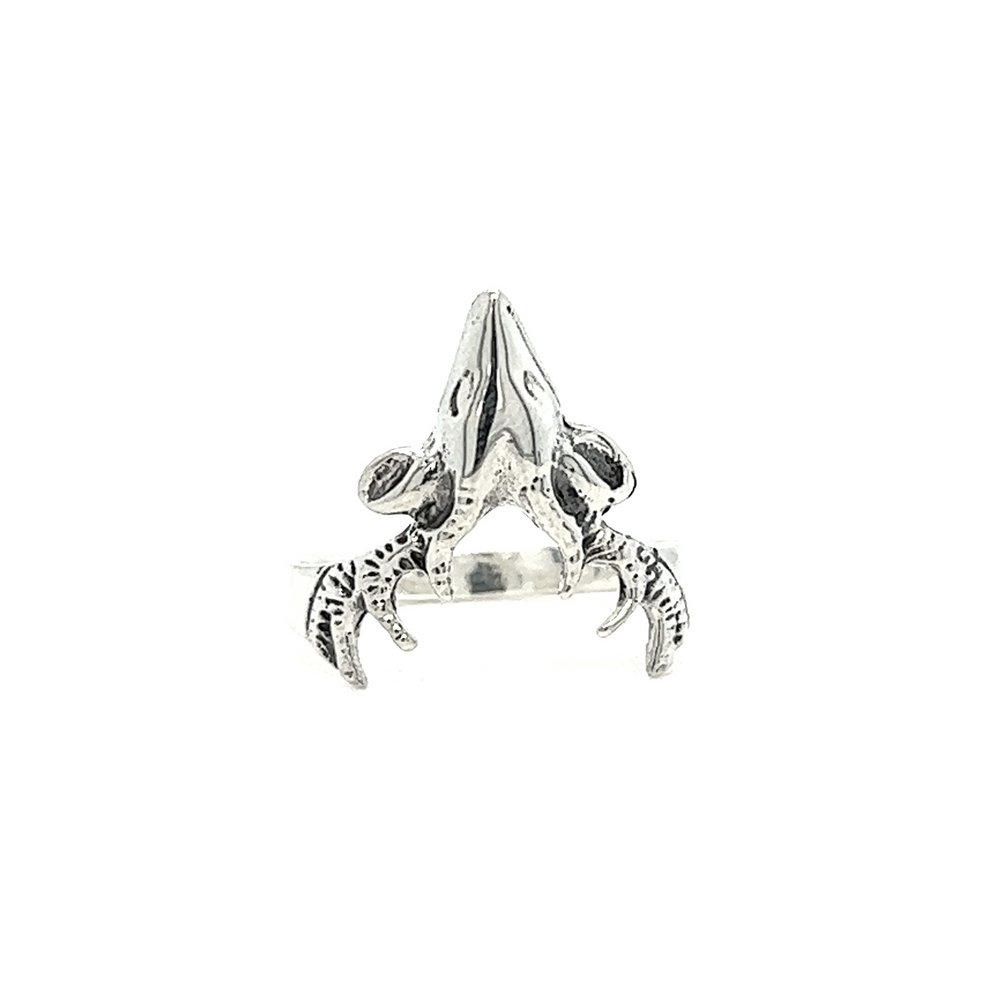 
                  
                    A .925 sterling silver Deer Head ring with a frog.
                  
                
