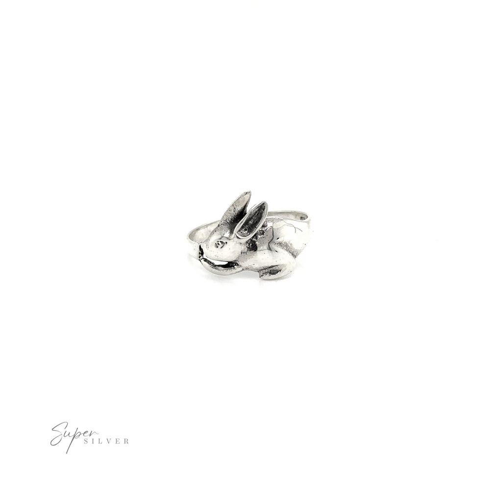 
                  
                    A whimsical silver Rabbit Ring on a white background.
                  
                