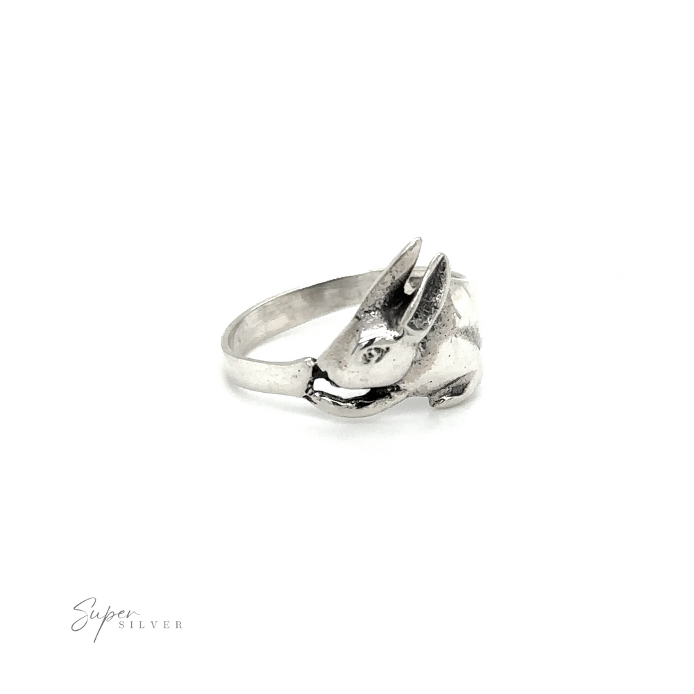A whimsical silver Rabbit Ring, radiating innocence.