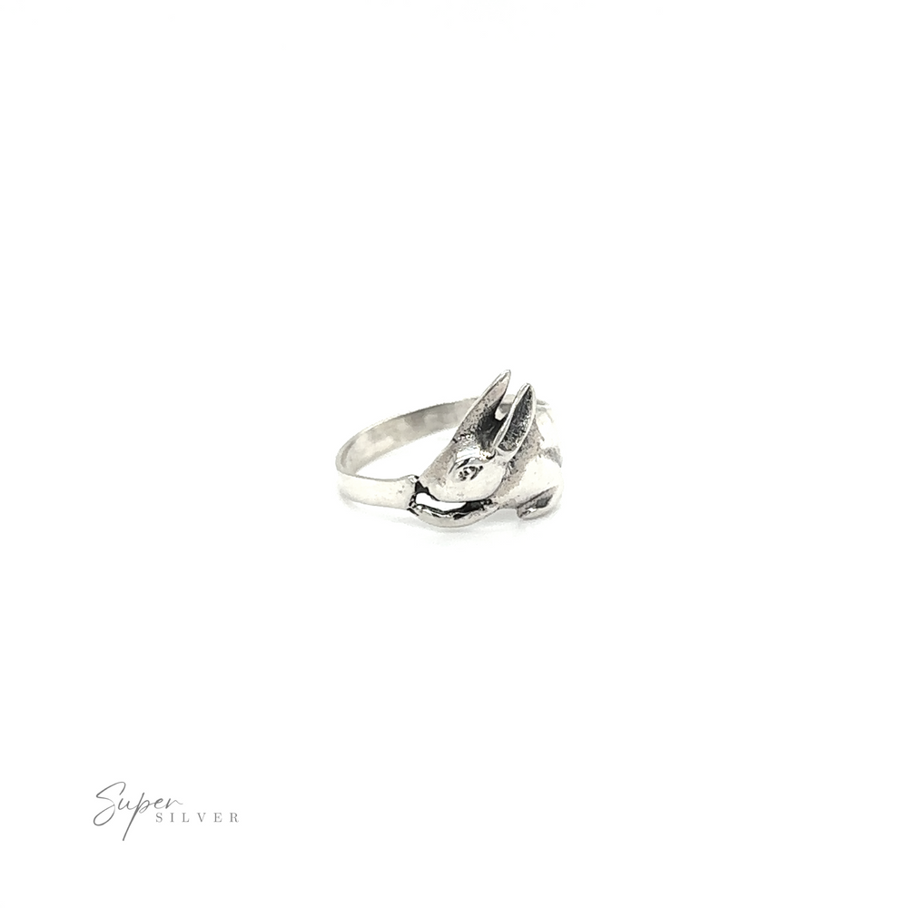 
                  
                    A whimsical Rabbit Ring with a black cat on it.
                  
                