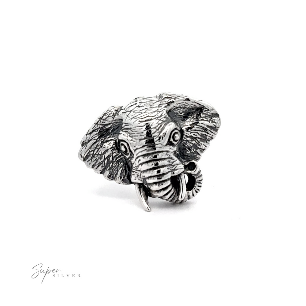 An intricately detailed Statement Elephant Ring, crafted from .925 Sterling Silver, displayed against a white background.