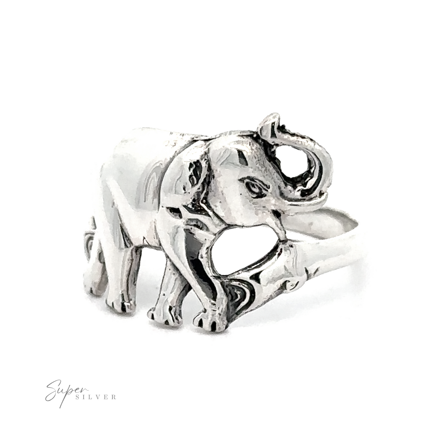 
                  
                    A Elephant Ring with Split Shank Band in .925 Sterling Silver against a white background.
                  
                
