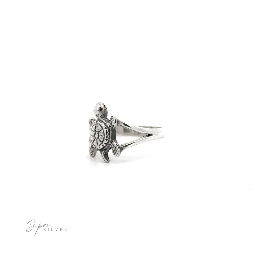 
                  
                    A small turtle ring on a white background.
                  
                