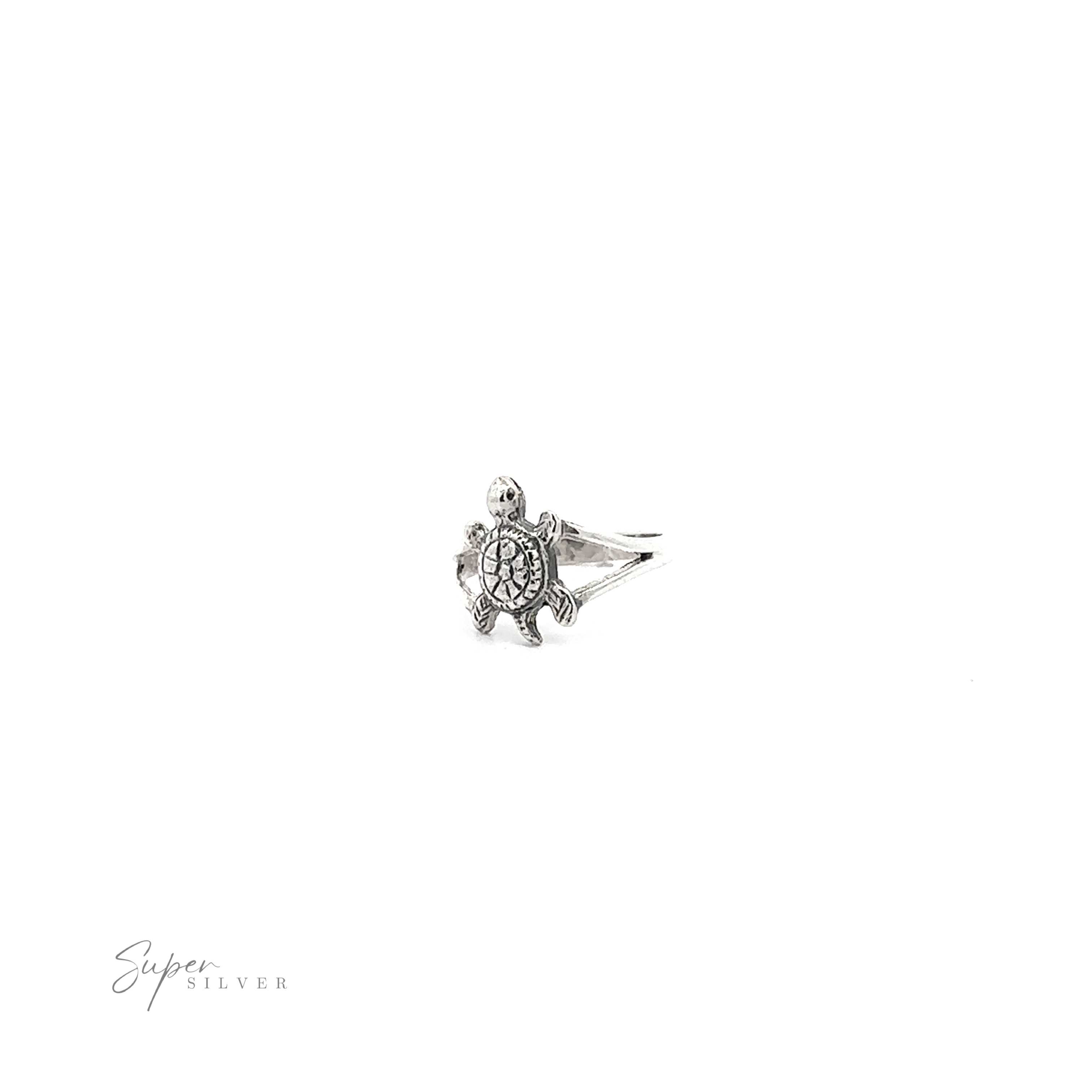 A Small Turtle Ring on a white background.