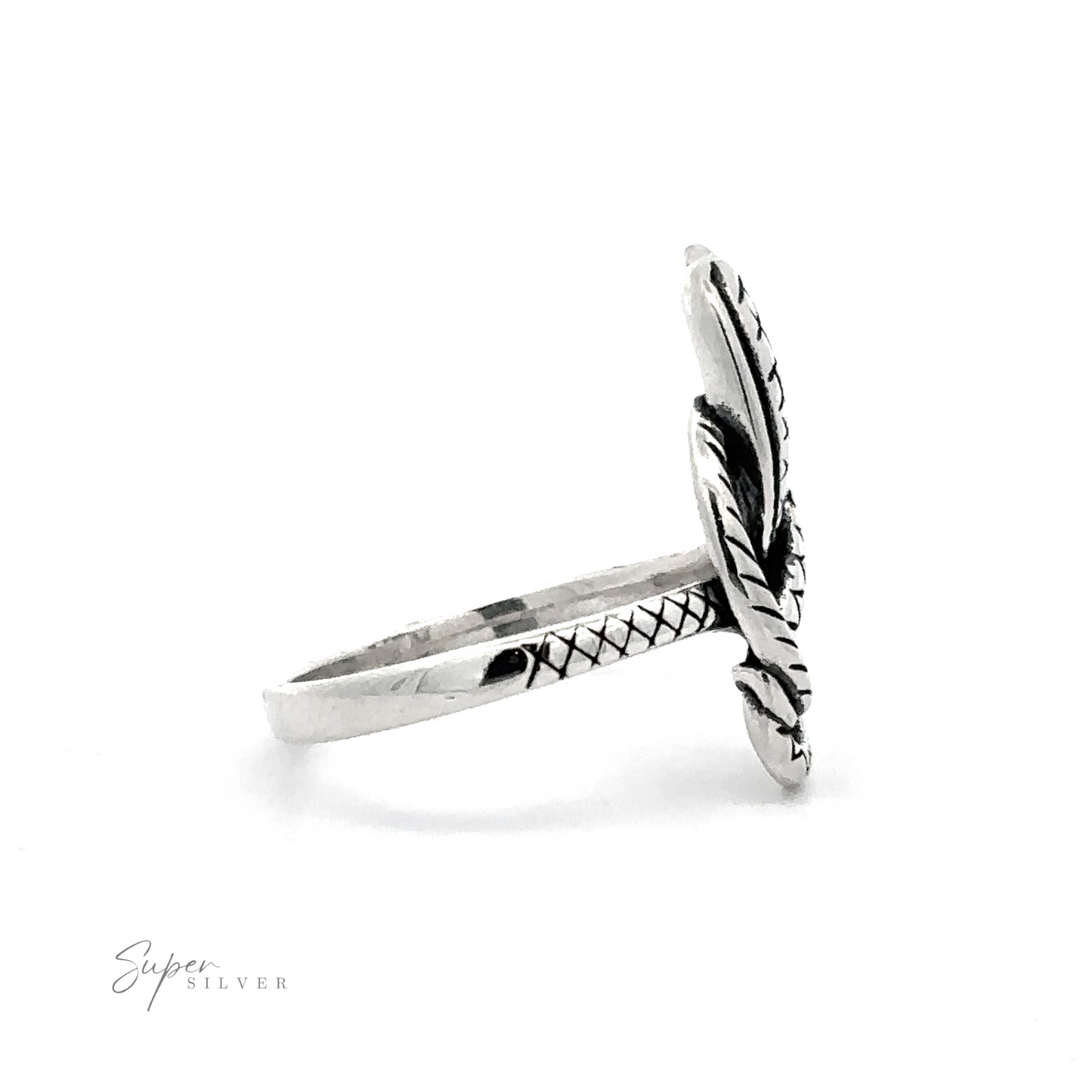 Striking Coiled Snake Ring displayed against a white background with the inscription "super silver.