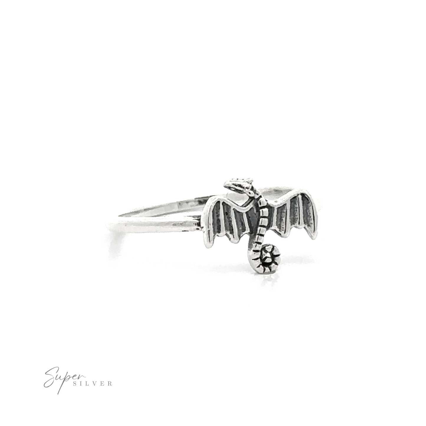 
                  
                    A high polish 925 sterling silver Delicate Dragon Ring.
                  
                