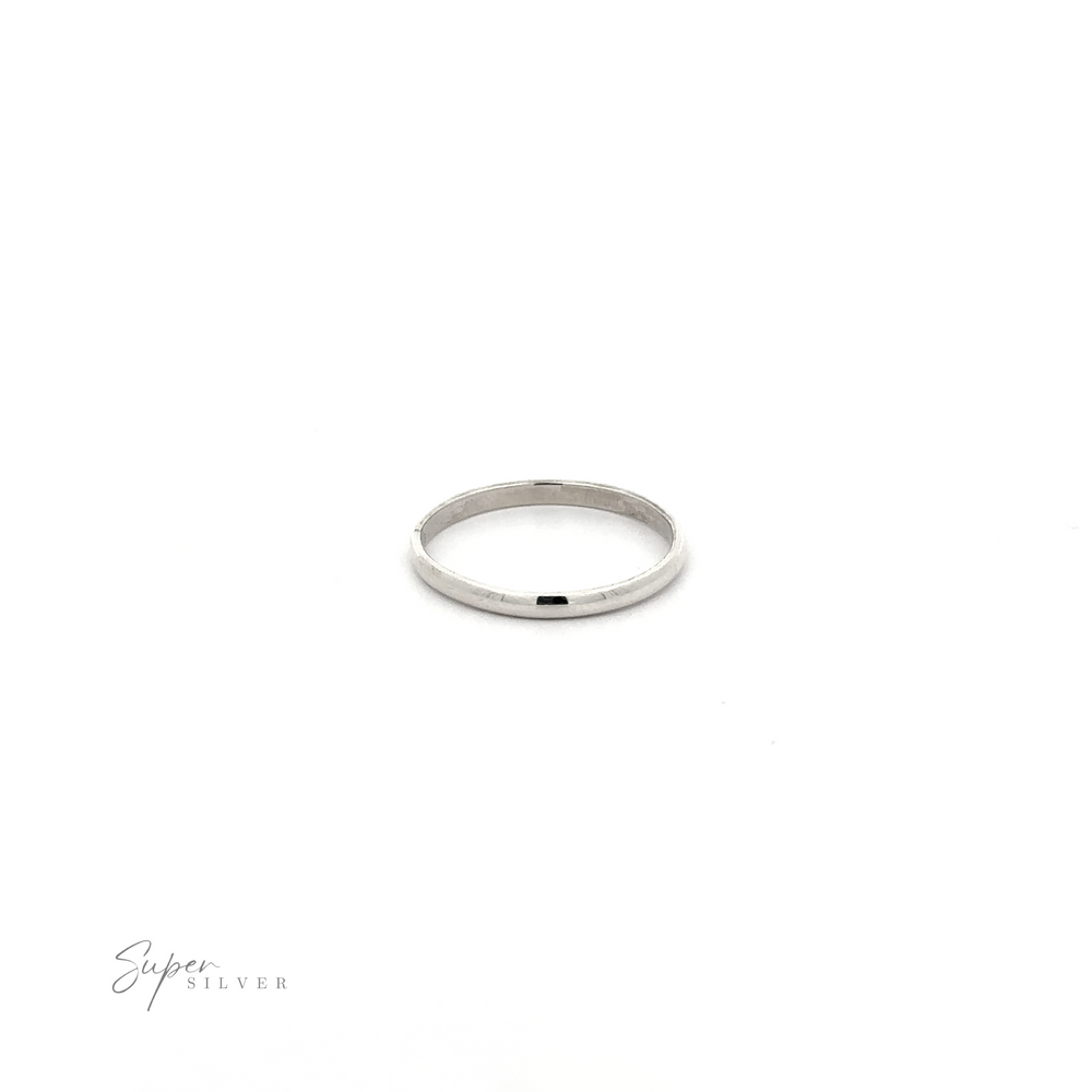 
                  
                    A delicate white gold ring with a 2mm Plain Band on a white background.
                  
                