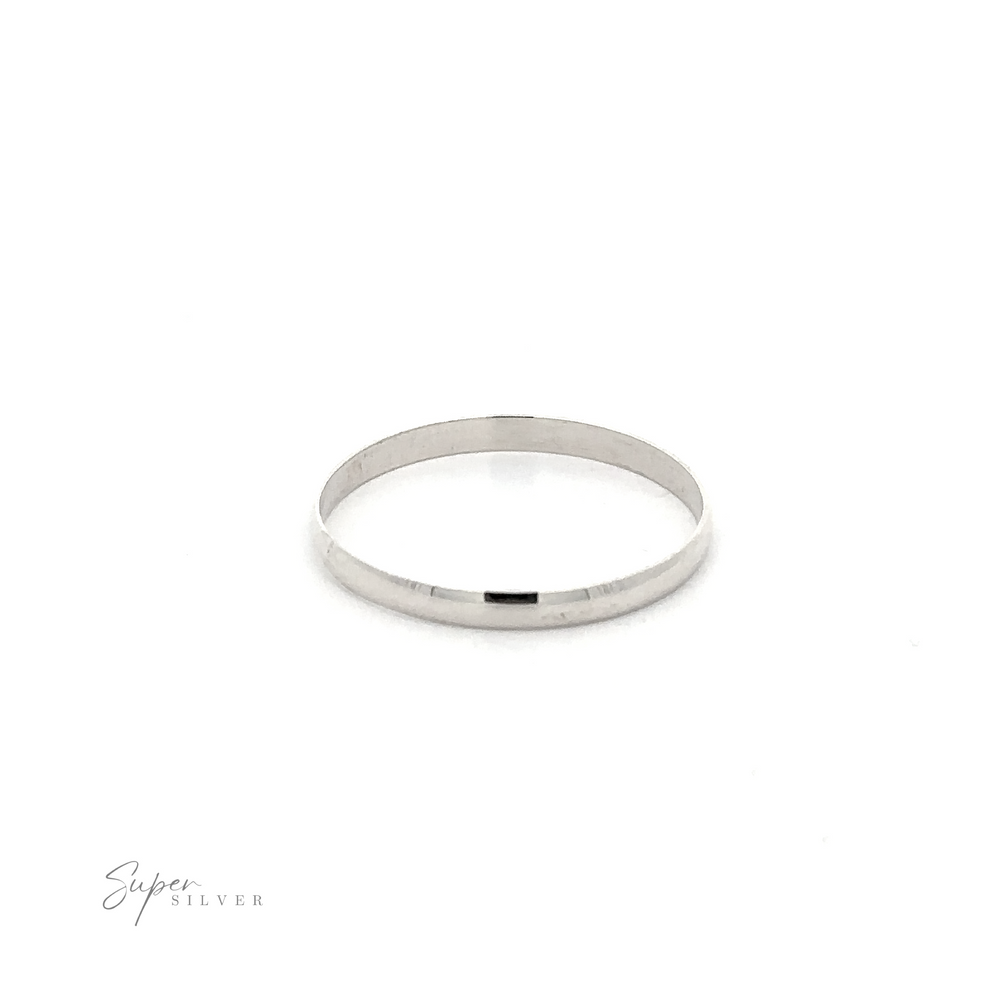 A delicate .925 Sterling Silver ring with a 2mm Plain Band on a white background.