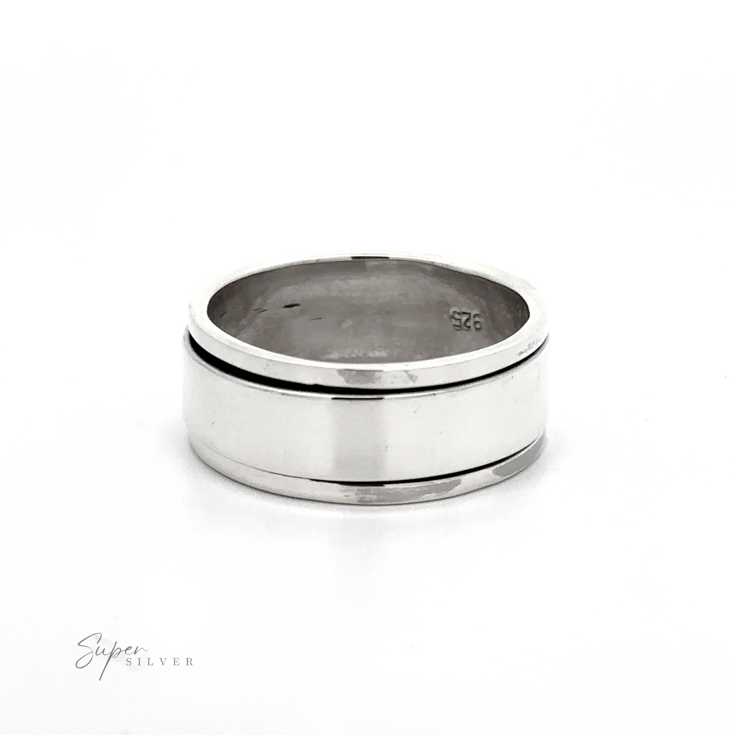 A Simple Silver Spinner Band with a classic look on a white background.