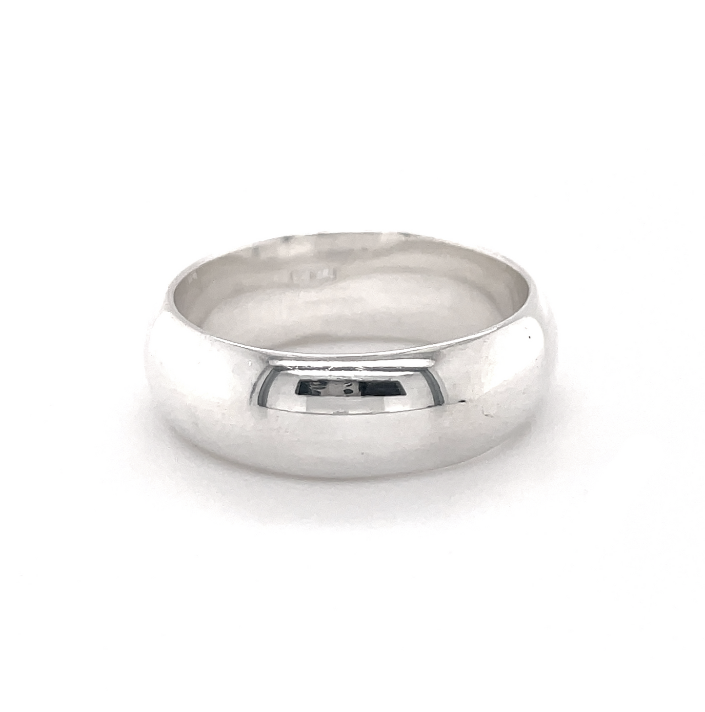 A simple 8mm Plain Band with a half-round band on a white background.