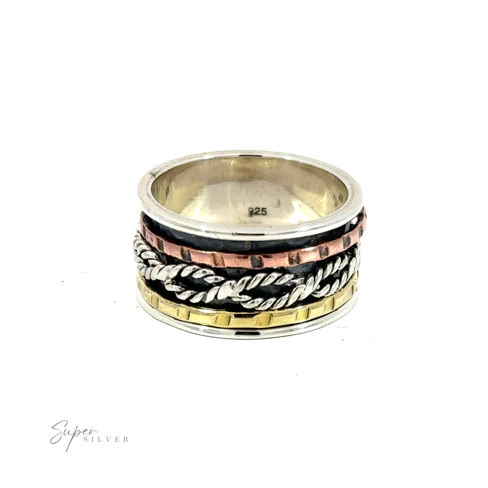 
                  
                    A Handmade Spinner Ring with Twisting Rope pattern.
                  
                