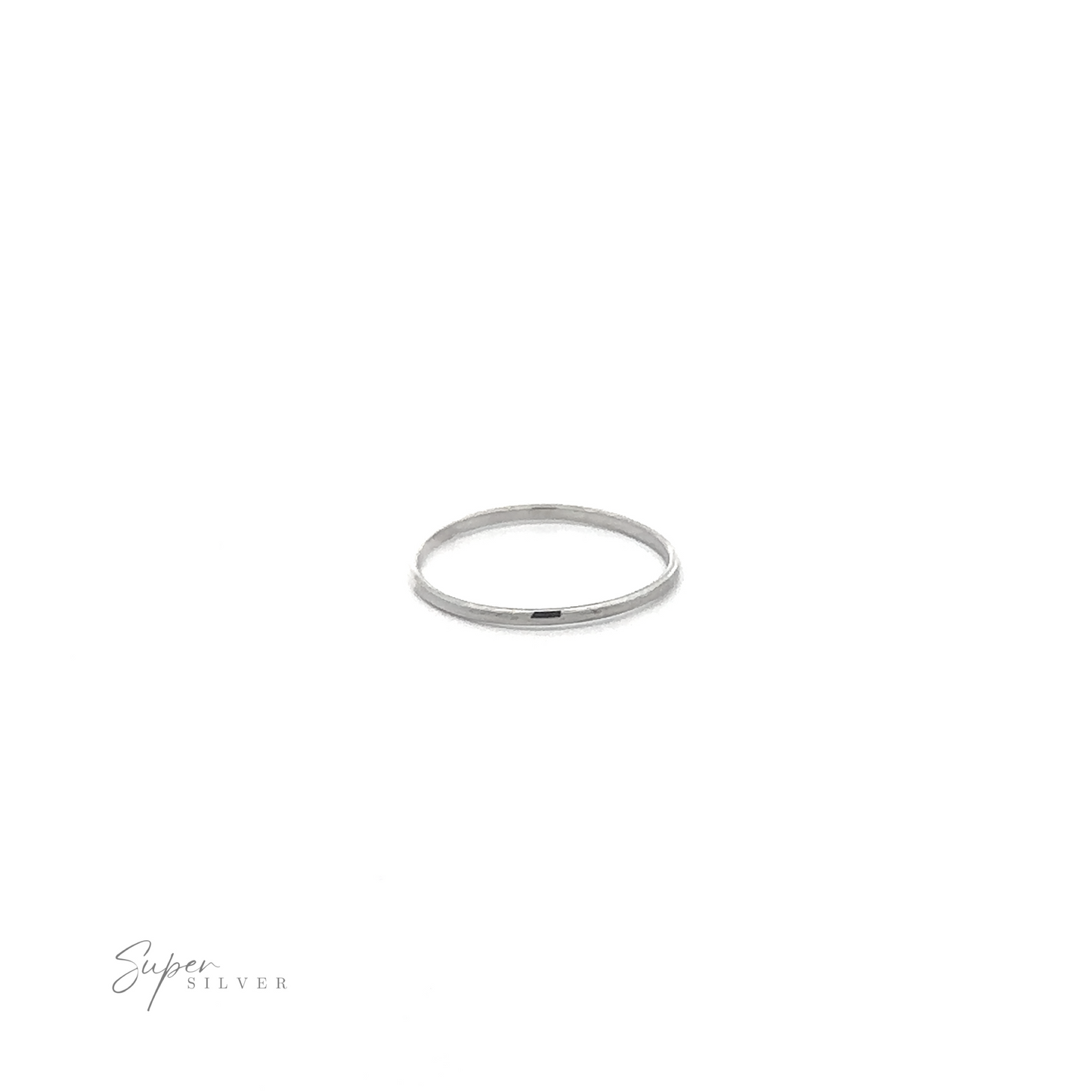 
                  
                    A delicate 1.2mm Plain Bands stacking ring on a minimalist white background.
                  
                