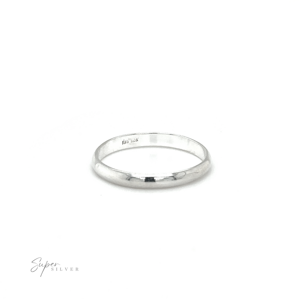 
                  
                    A Light Weight Simple Bands silver ring on a white background.
                  
                