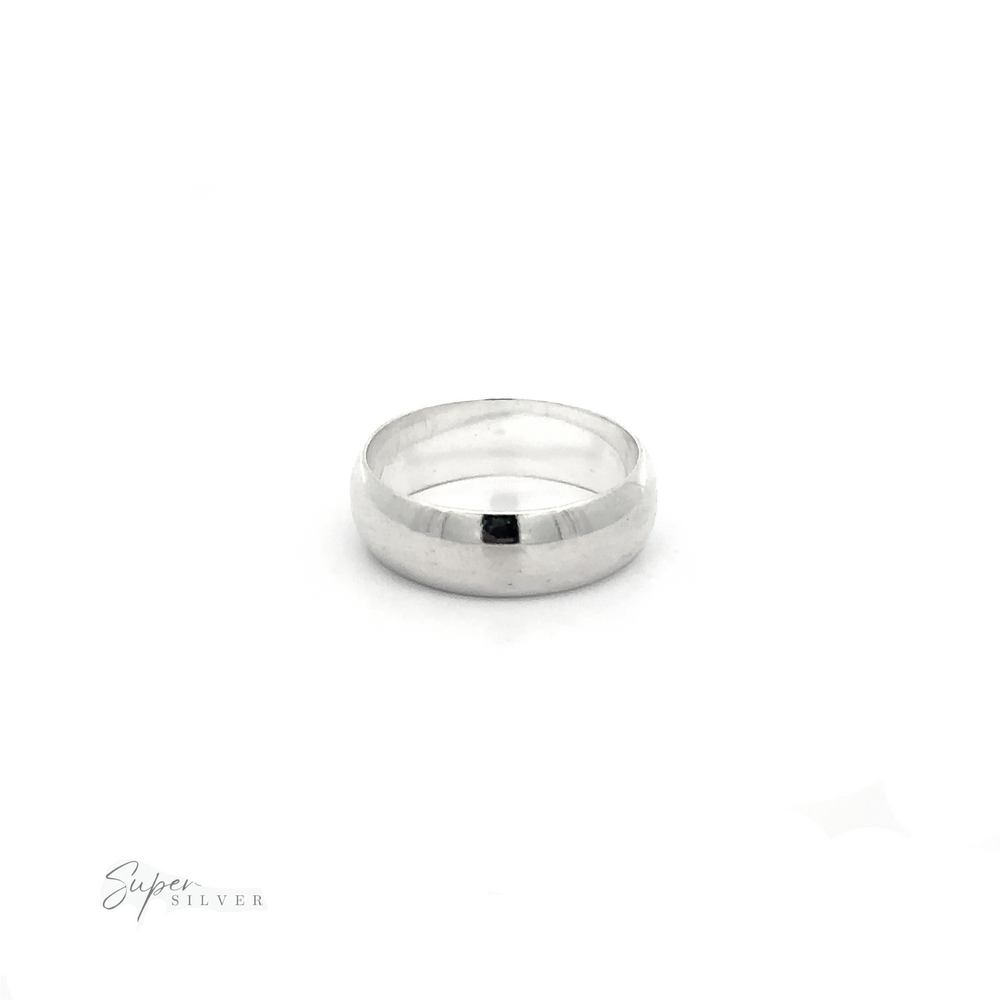 
                  
                    A half-round 6mm Plain Band on a white background.
                  
                
