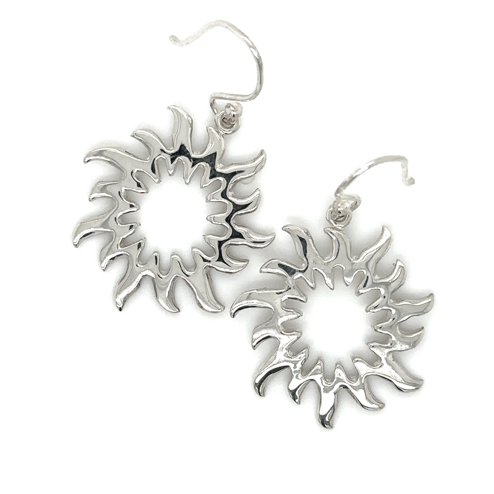 
                  
                    Super Silver's Open Sun Earrings in .925 Silver, with Approximate Length.
                  
                