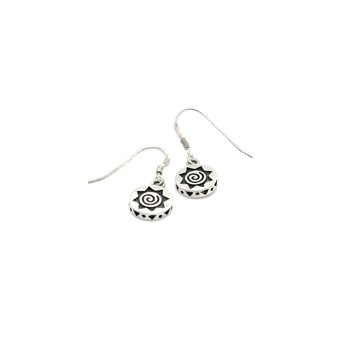 Dazzling Star Symbol Earrings with a flower on them. (From Super Silver)
