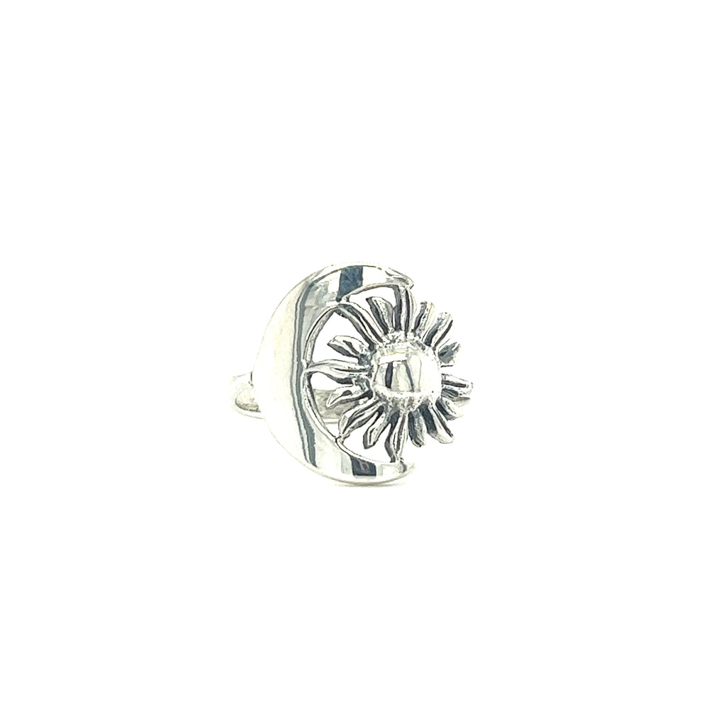 
                  
                    A Super Silver Striking Sun and Moon Ring.
                  
                
