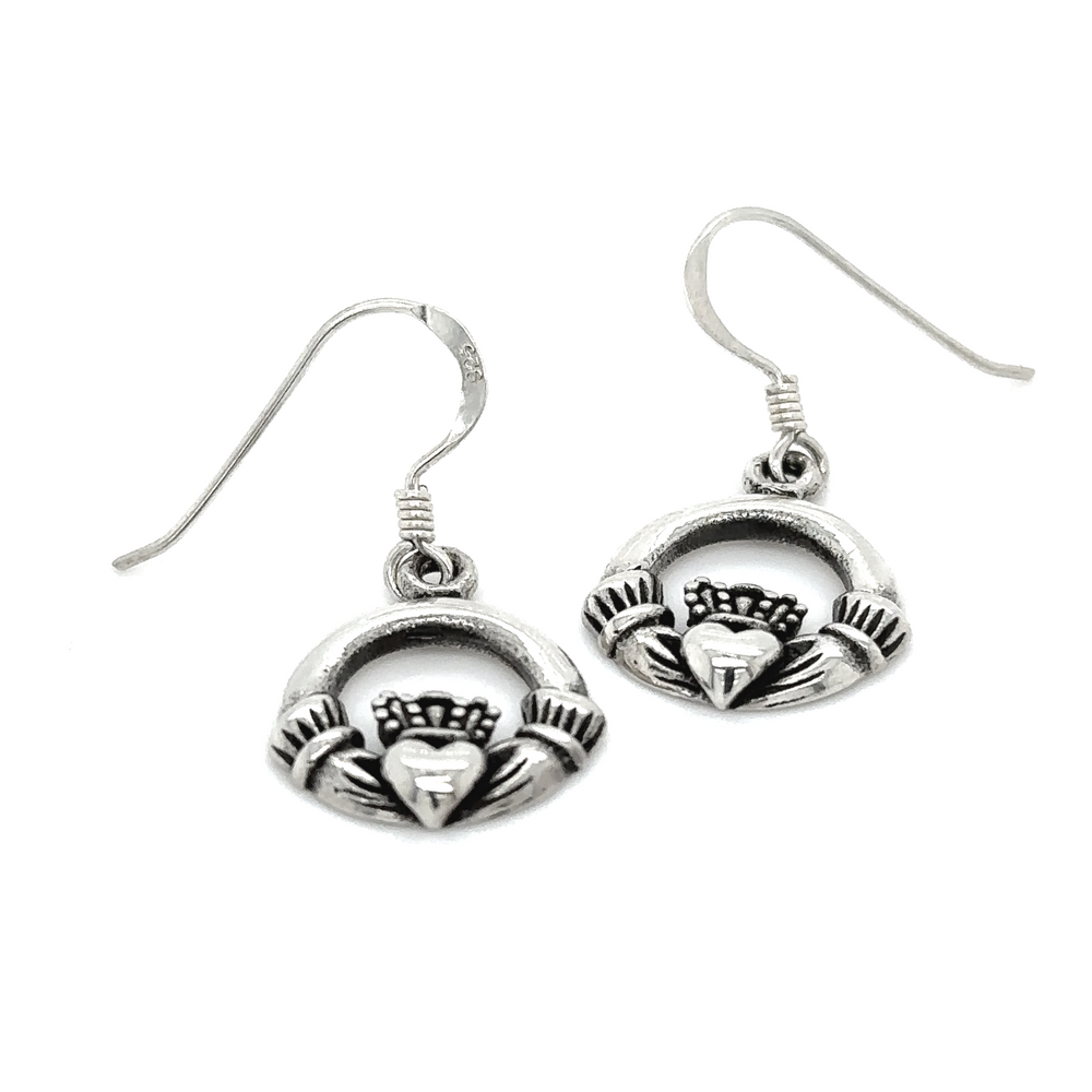 Super Silver Claddagh earrings.