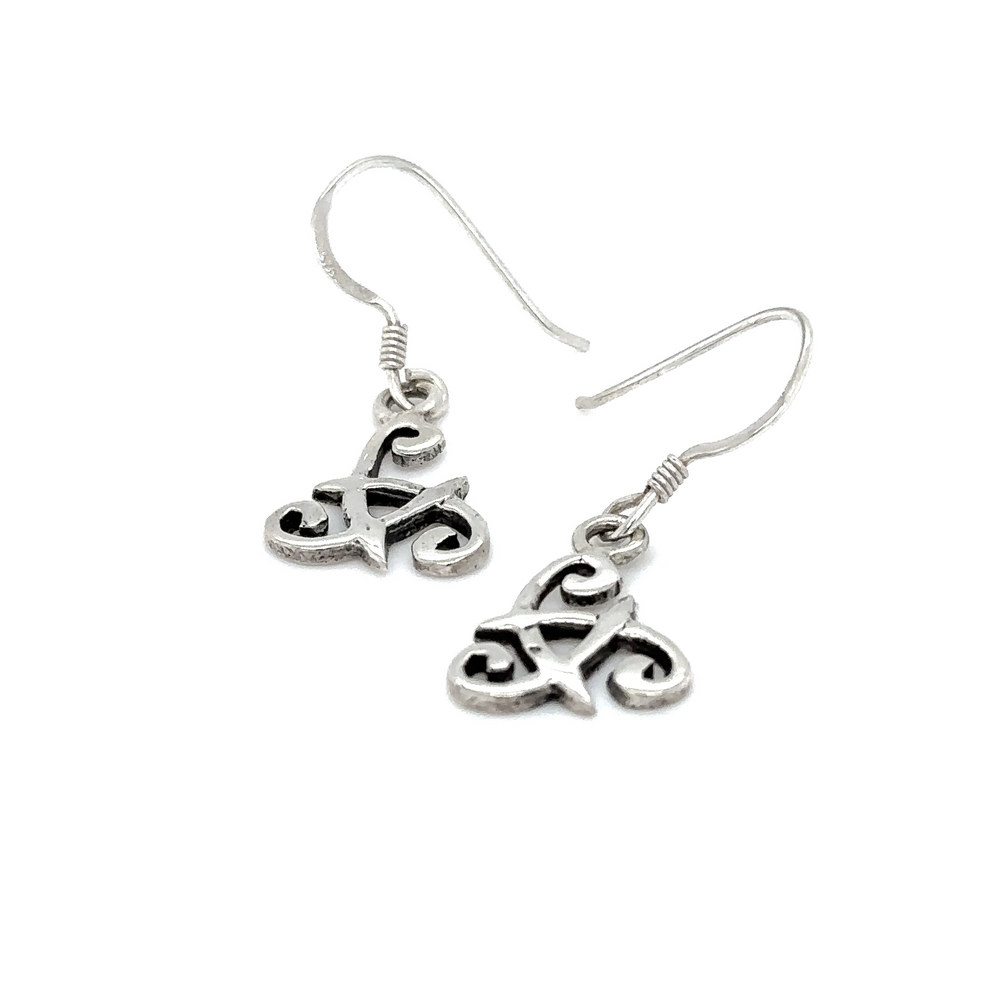 A pair of Super Silver Celtic Triple Spiral Earrings.