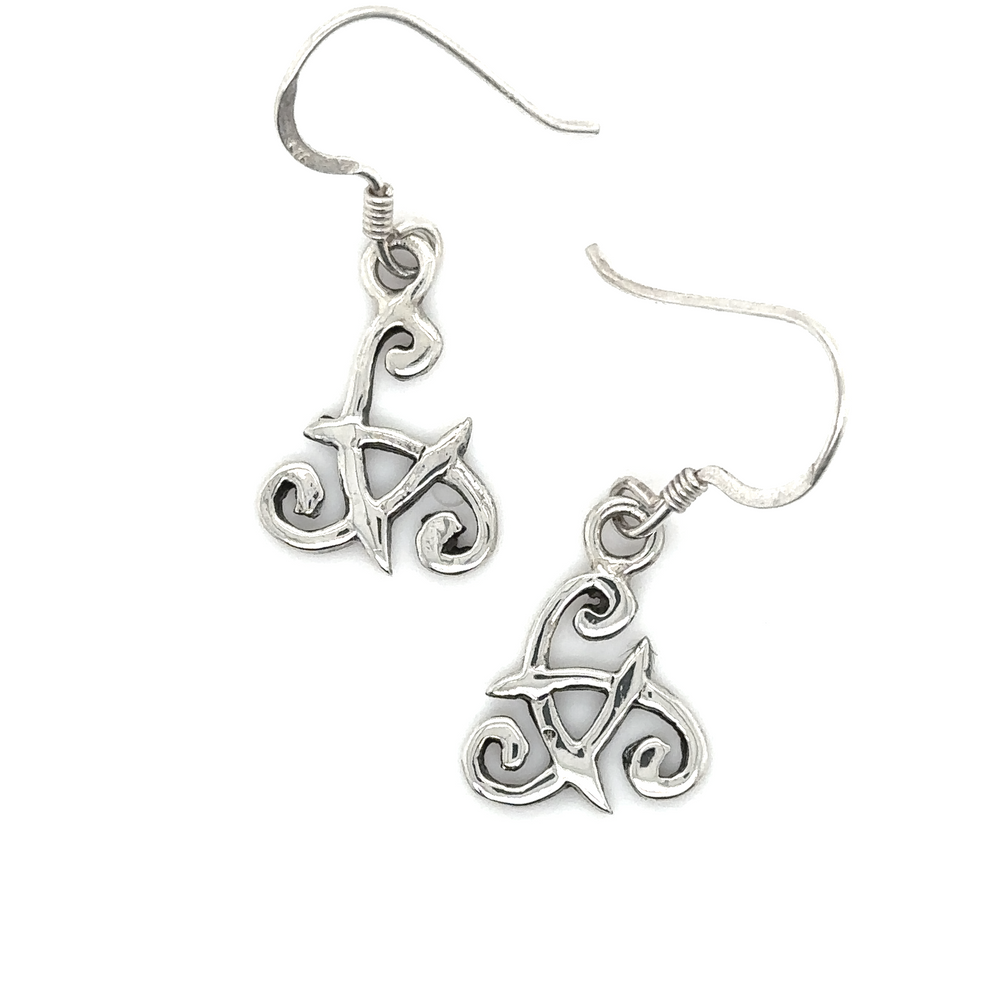 
                  
                    A pair of Super Silver Celtic Triple Spiral Earrings.
                  
                