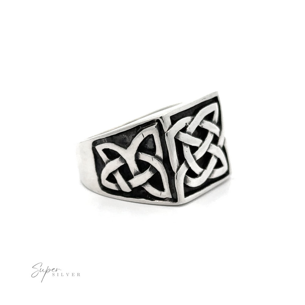 
                  
                    A solid and bold Signet Celtic Knot Ring, crafted from .925 Sterling Silver.
                  
                