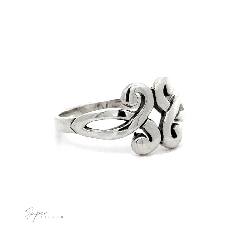 A .925 sterling silver Celtic Swirl Ring.