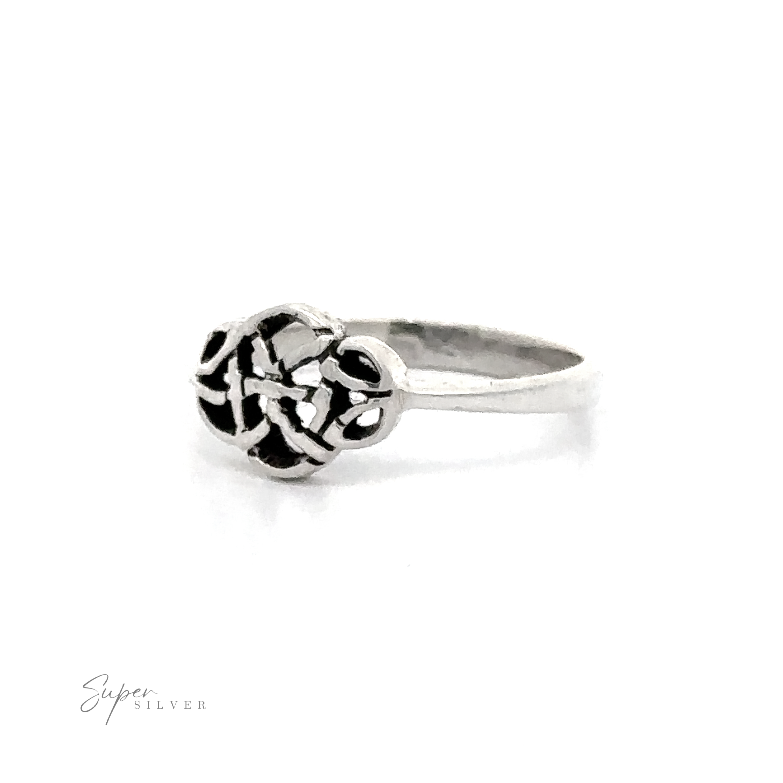 A Simple Celtic Knot Ring made of .925 Sterling Silver, perfect for a ring lover's collection.