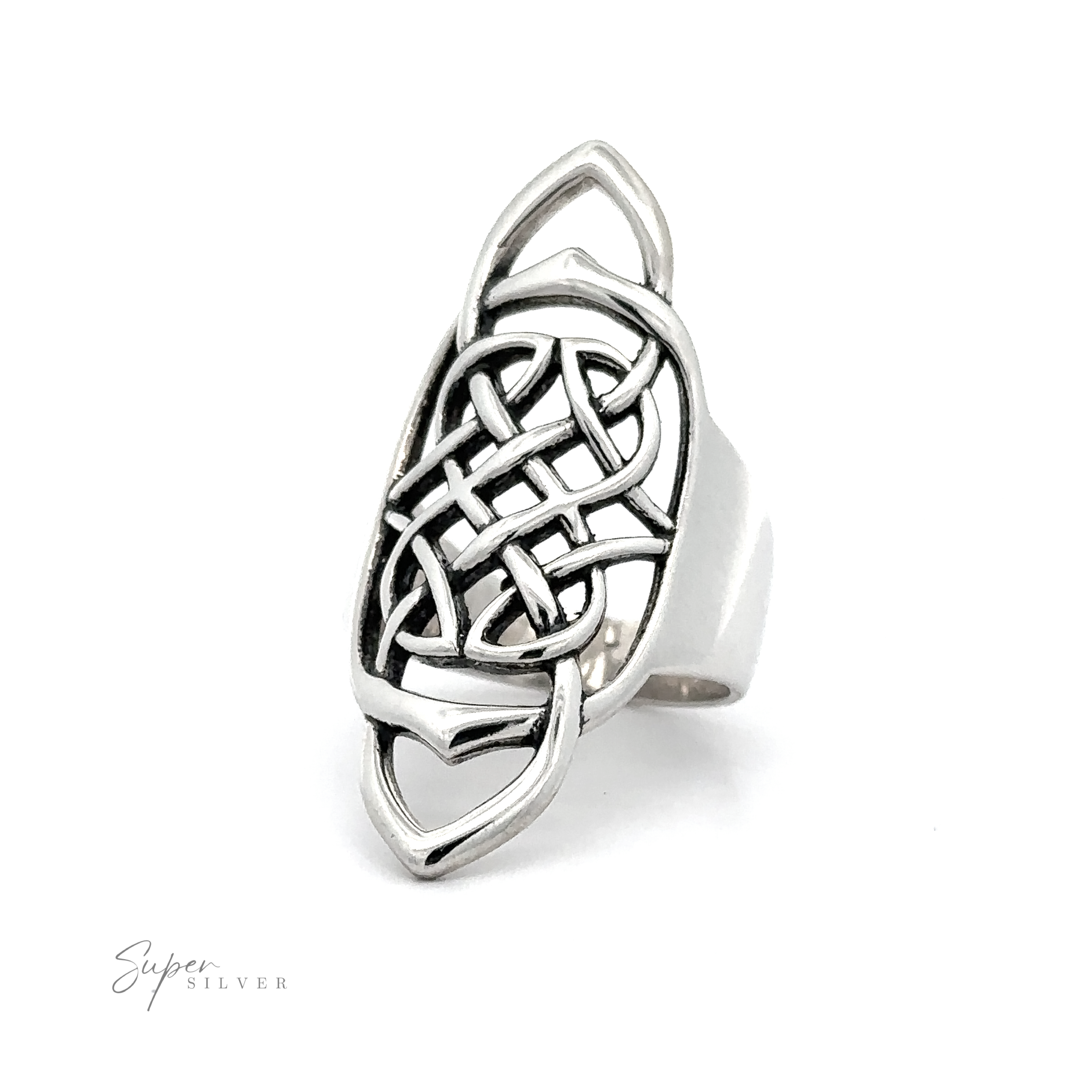 Elongated Celtic knot ring.