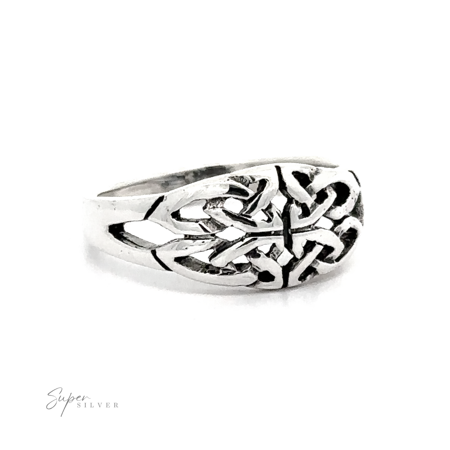 
                  
                    A sterling silver Celtic Knot Ring with Cutouts.
                  
                