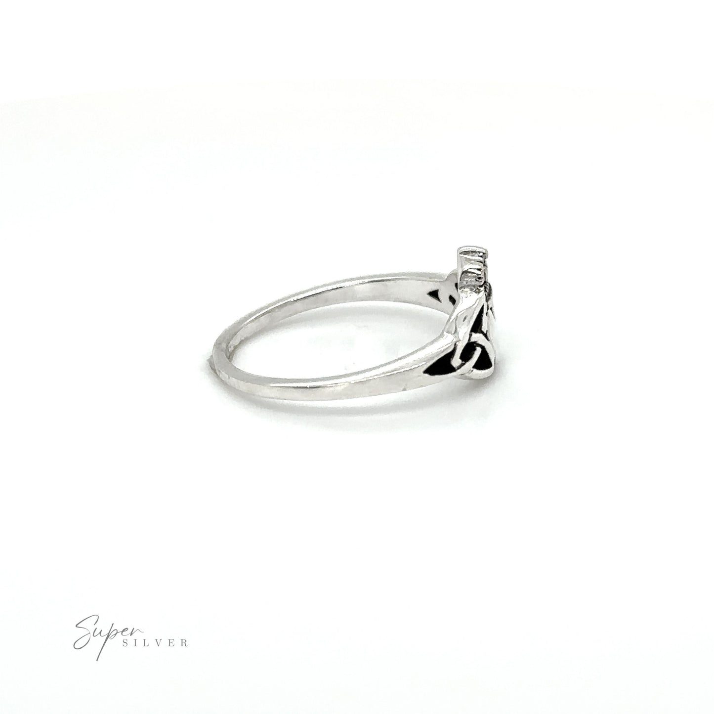 
                  
                    A Celtic Knot Claddagh Ring made of .925 Sterling Silver with a diamond in the middle, representing Irish culture.
                  
                